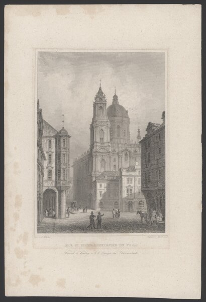 Johann Gabriel Friedrich Poppel - Die St. Nicolauskirche in Prag - Stahlstich - 1. Hälfte 19. Jhd.