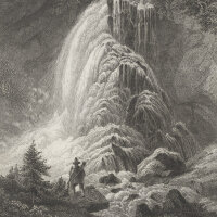 Unbekannt - Der Gollinger Fall in Tyrol - Stahlstich - 1....