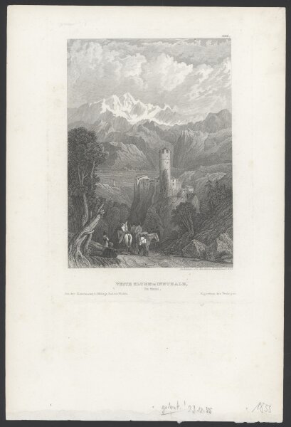 Johann Georg Martini - Veste Klumm im Innthale in Tyrol - Stahlstich - 1. Hälfte 19. Jhd.