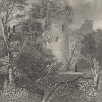 Henry Winkles - Old Tower, Heidelberg Castle - Stahlstich...
