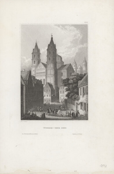 Unbekannt - Worms - Der Dom - Stahlstich - 1. Hälfte 19. Jhd.