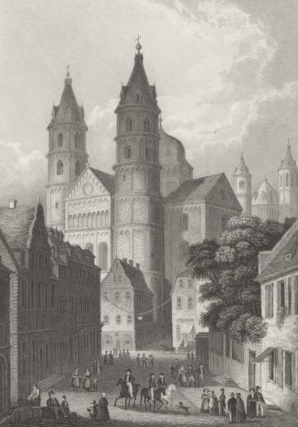 Unbekannt - Worms - Der Dom - Stahlstich - 1. Hälfte 19. Jhd.