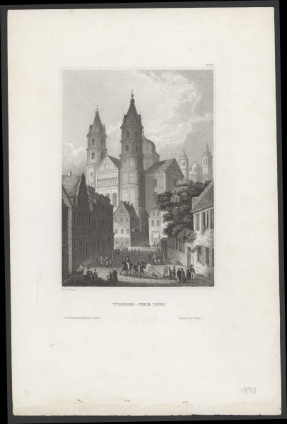 Unbekannt - Worms - Der Dom - Stahlstich - 1. Hälfte 19. Jhd.