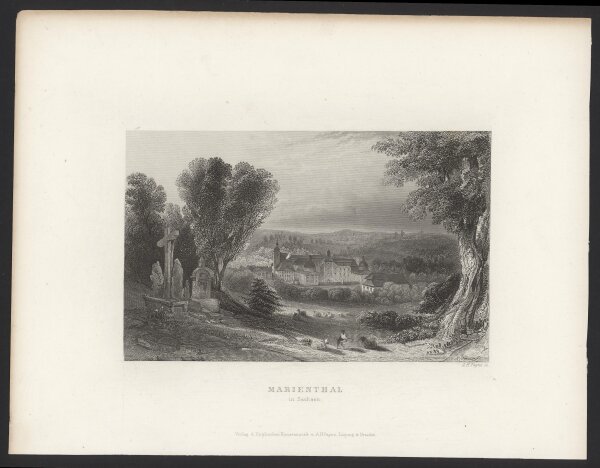 Albert Henry Payne - Marienthal in Sachsen - Stahlstich - Erste Hälfte 19. Jhd.
