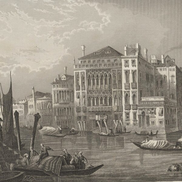 Unbekannt - Palast Barbarigo und Pisani in Venedig - Stahlstich - Erste Hälfte 19. Jhd.