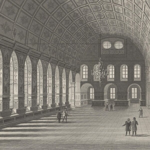 Johann Gabriel Friedrich Poppel - Rathhaus-Saal zu Nürnberg - Stahlstich - Erste Hälfte 19. Jhd.