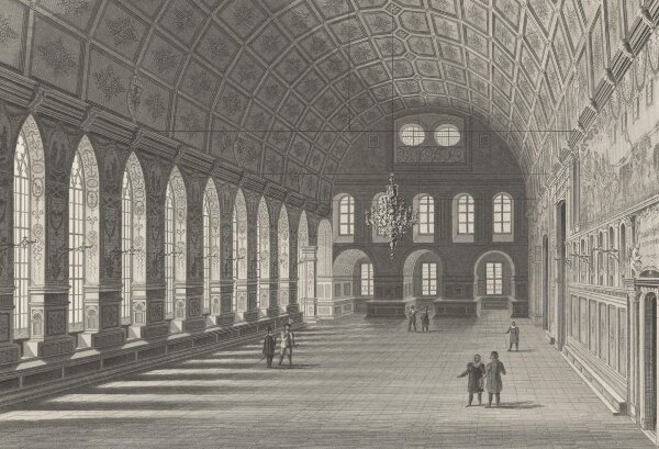 Johann Gabriel Friedrich Poppel - Rathhaus-Saal zu Nürnberg - Stahlstich - Erste Hälfte 19. Jhd.