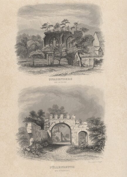 Johann Gabriel Friedrich Poppel - Gnadenberg bei Altdorf/ Püllenreuth bei Nürnberg - Stahlstich - Erste Hälfte 19. Jhd.