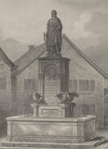 Eduard Wagner - Wolfram von Eschenbach. Eschenbach - Stahlstich - Zweite Hälfte 19. Jhd.