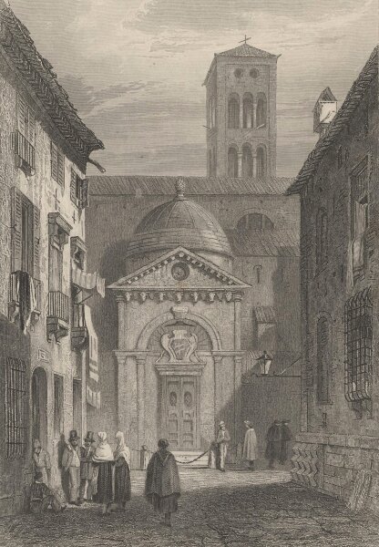 Edward Francis Finden - Dante´s Tomb (Ravenna) - Stahlstich - Erste Hälfte 19. Jhd.