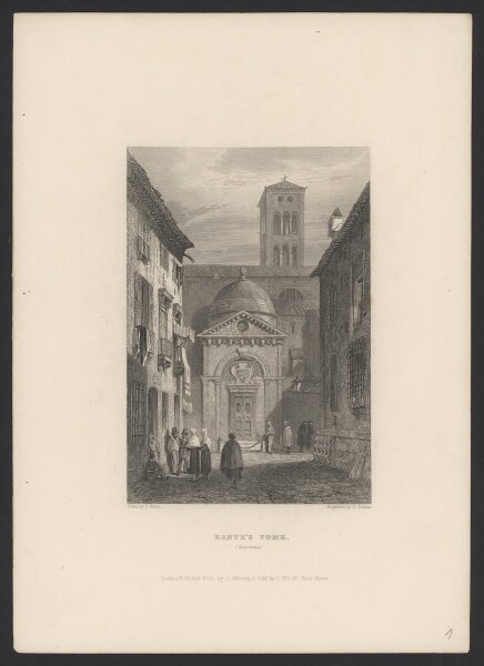 Edward Francis Finden - Dante´s Tomb (Ravenna) - Stahlstich - Erste Hälfte 19. Jhd.