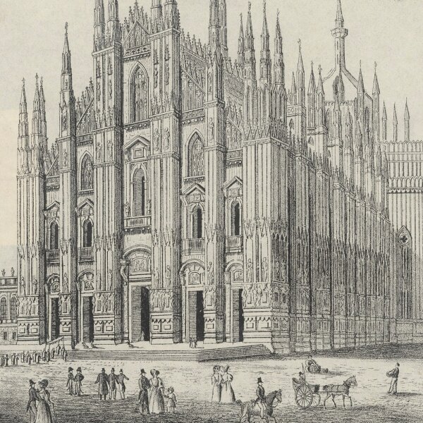 ? Gabriel - Der Dom zu Mailand - Lithographie - Erste Hälfte 19. Jhd.