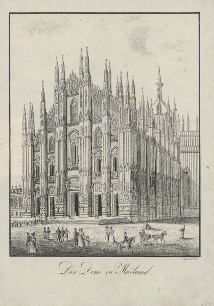 ? Gabriel - Der Dom zu Mailand - Lithographie - Erste Hälfte 19. Jhd.