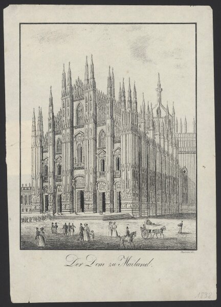 ? Gabriel - Der Dom zu Mailand - Lithographie - Erste Hälfte 19. Jhd.