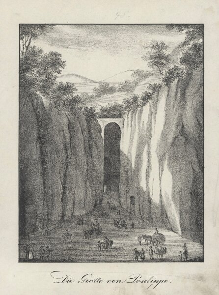 Unbekannt - Die Grotte von Posilippo - Lithographie - Erste Hälfte 19. Jhd.