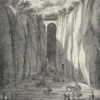 Unbekannt - Die Grotte von Posilippo - Lithographie -...