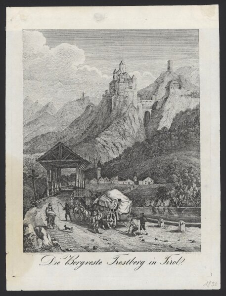 Franz Kollarz - Die Bergveste Trostburg in Tirol - Lithographie - Erste Hälfte 19. Jhd.