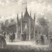 G. Waage - Die Wiesenquelle in Franzensbad - Lithographie...
