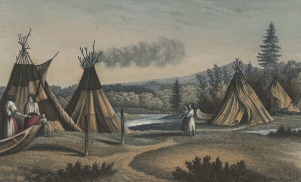 Carl Mayer - Nordamerikanische Indianer - Stahlstich - um 1853