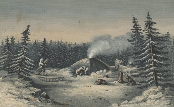 Carl Mayer - Trapper - Stahlstich - um 1853