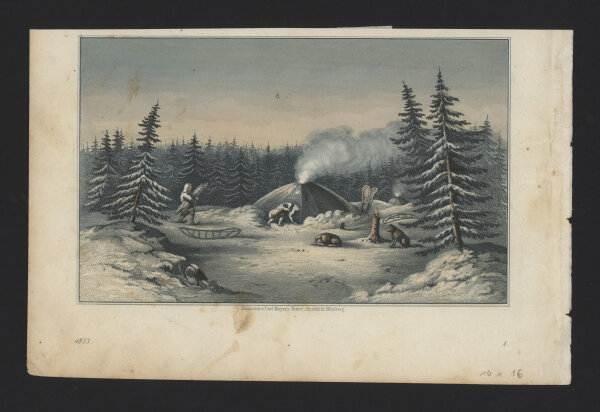 Carl Mayer - Trapper - Stahlstich - um 1853