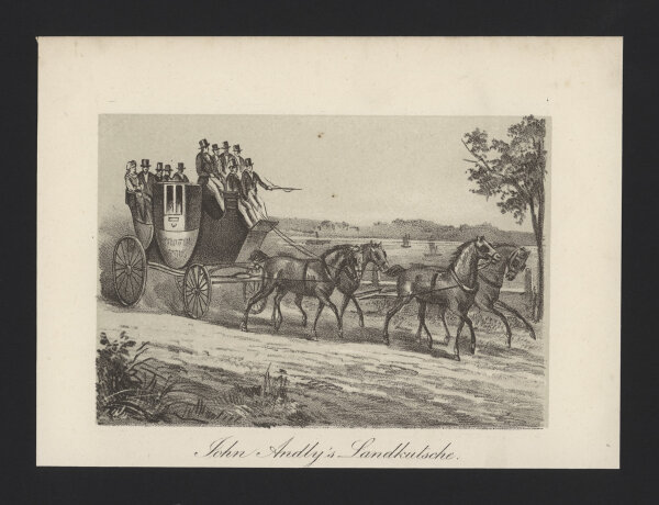 Albert Borcherdt - John Andlys Landkutsche - Stahlstich - um 1890