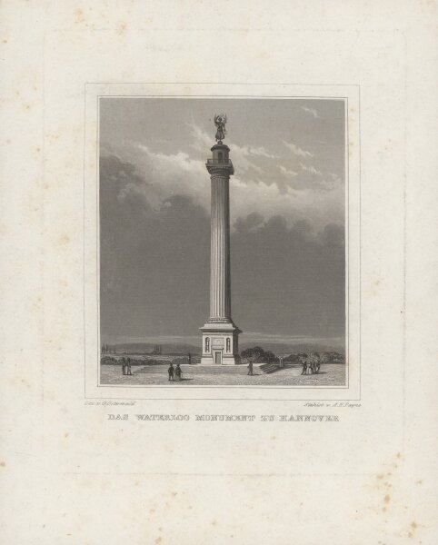 Albert Henry Payne - Das Waterloo Monument zu Hannover - Stahlstich - um 1850