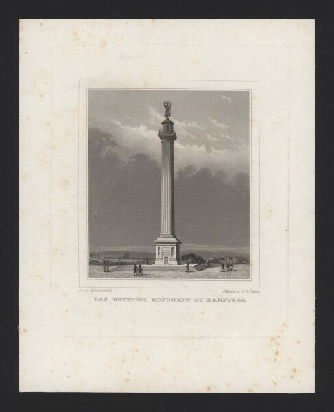 Albert Henry Payne - Das Waterloo Monument zu Hannover - Stahlstich - um 1850