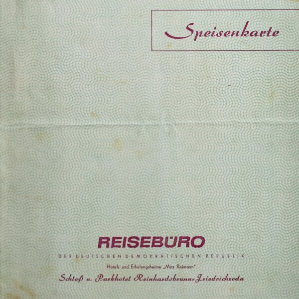 Schloss- und Parkhotel - Speisekarte - Offset - um 1960