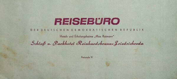Schloss- und Parkhotel - Speisekarte - Offset - um 1960