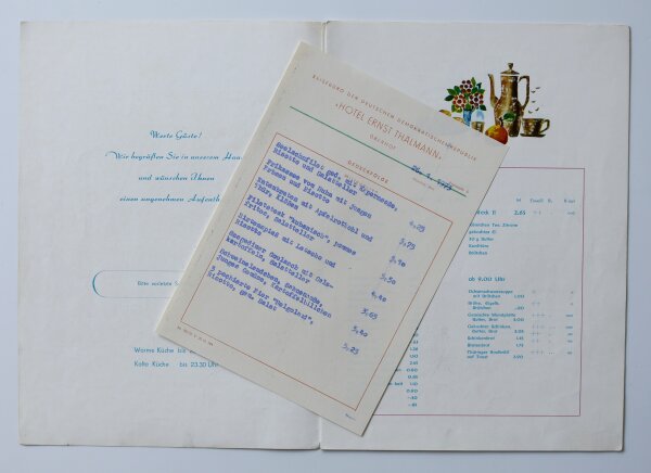 Hotel Ernst Thälmann-Haus - Speisenkarte - Offset - 26.1.1973