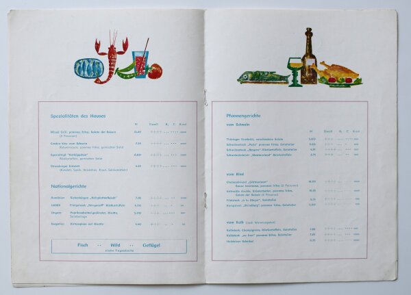 Hotel Ernst Thälmann-Haus - Speisenkarte - Offset - 26.1.1973