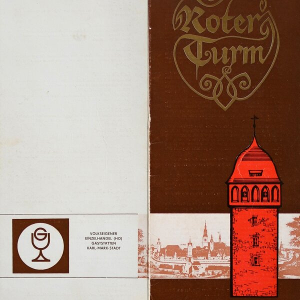 Roter Turm HO-Gaststätte - Menükarte - Offset - 18.1.1986