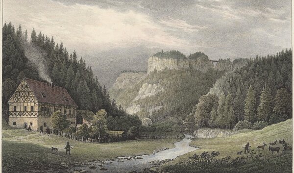 Carl Wilhelm Arldt - Der Hockstein - Lithographie - Erste Hälfte 19. Jhd.