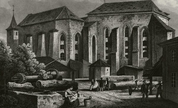 Wilhelm Kandler - Das Agneskloster in Prag - Stahlstich - um 1850