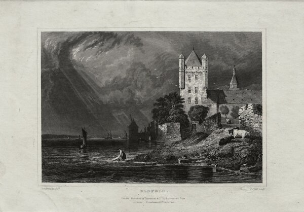 William Tombleson - Eltville am Rhein - Stahlstich - um 1832