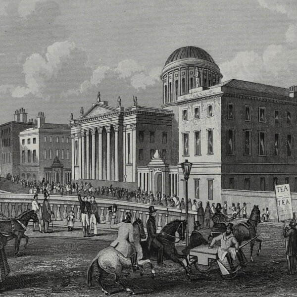 Unb - Die vier Gerichtshöfe zu Dublin - Stahlstich - um 1850