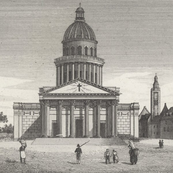 Neubauer aus Strahlheim - Pantheon oder Kirche der St. Genoveva - Kupferstich - 1837
