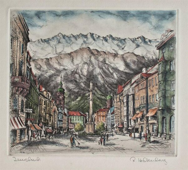 unbekannt - Innsbruck, Annasäule - o.J. - Radierung