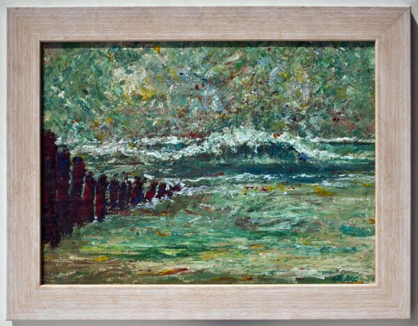 Otto Edel - Wellen und Buhnen - 2006 - Öl auf Malpappe