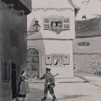 Friedrich Bach - Der Brief - o.J. - Tusche