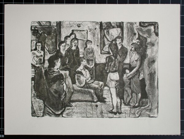 A R Popoff - Im Gespräch - 1972 - Lithografie