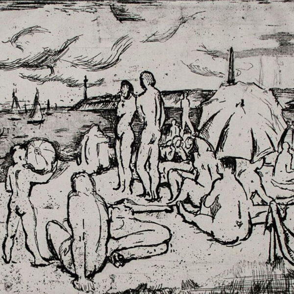 A R Popoff - Badende - 1972 - Radierung