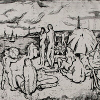 A R Popoff - Badende - 1972 - Radierung