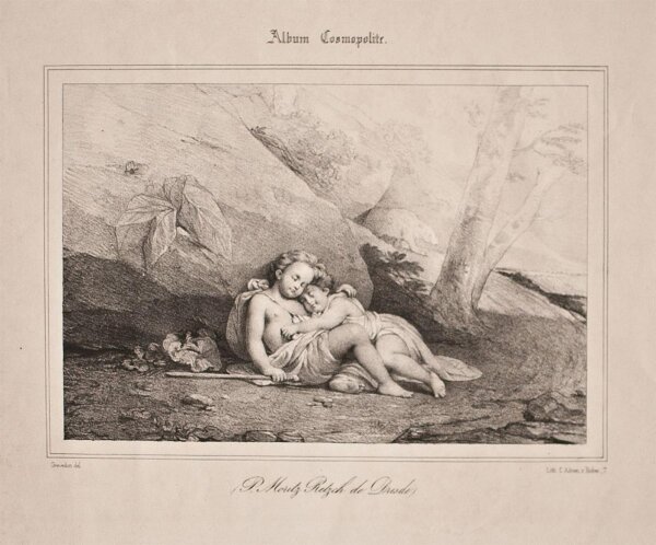 C. Adrien - Schlafende Putten - o.J. - Lithografie