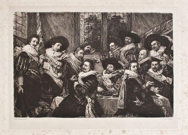 William Unger - Festmahl der Offiziere der Sankt-Georgs-Schützengilde - o.J. - Radierung