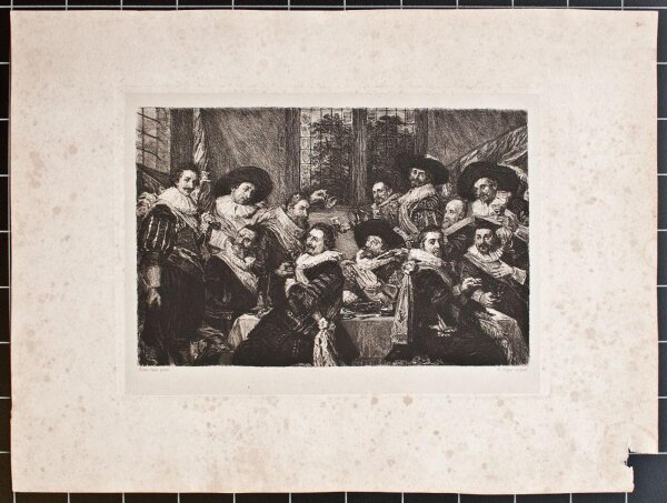 William Unger - Festmahl der Offiziere der Sankt-Georgs-Schützengilde - o.J. - Radierung