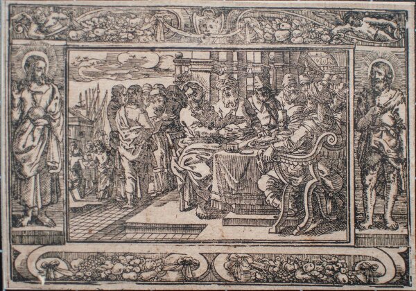 unbekannt - Jesus isst mit den Sündern - o.J. - Holzschnitt