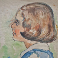 unbekannt - Mädchenporträt - o.J. - Aquarell