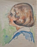 unbekannt - Mädchenporträt - o.J. - Aquarell